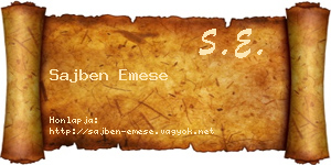 Sajben Emese névjegykártya